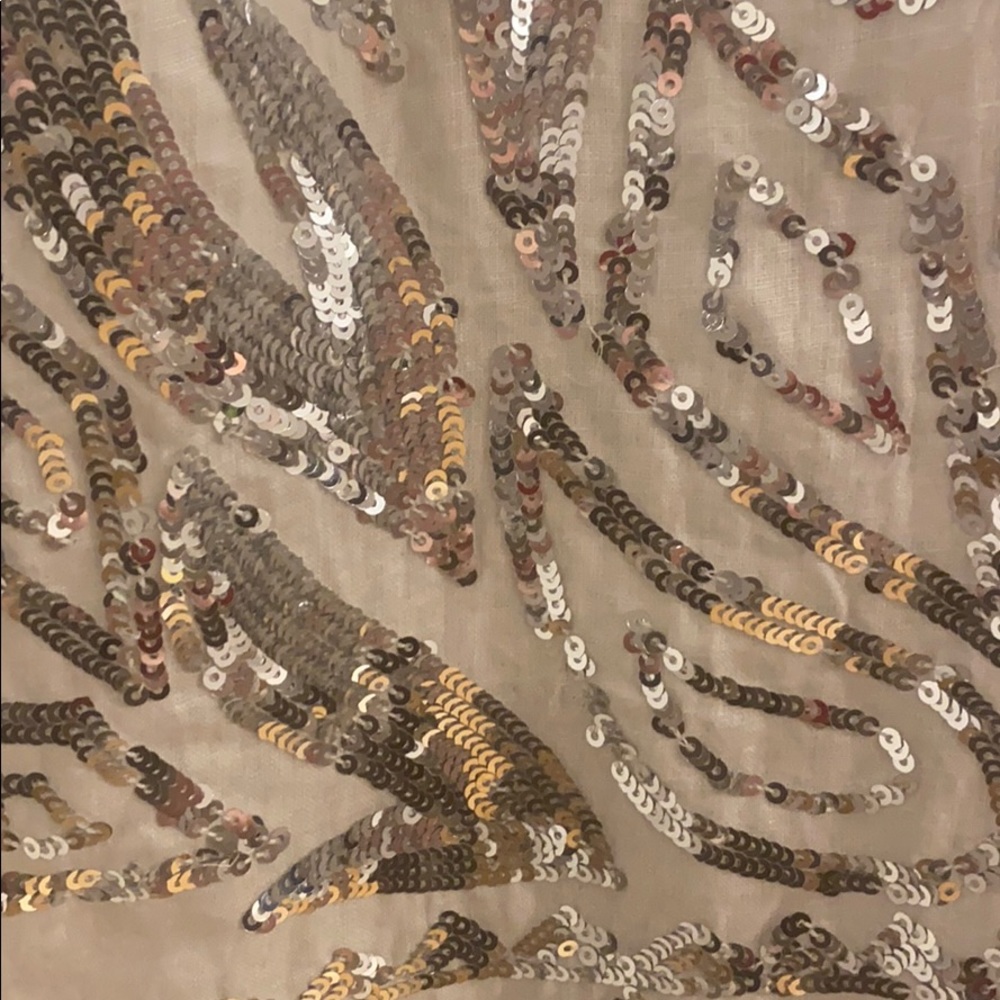 Calypso Silver Sequin Linen Mini Shift Dress - image 2